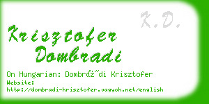 krisztofer dombradi business card